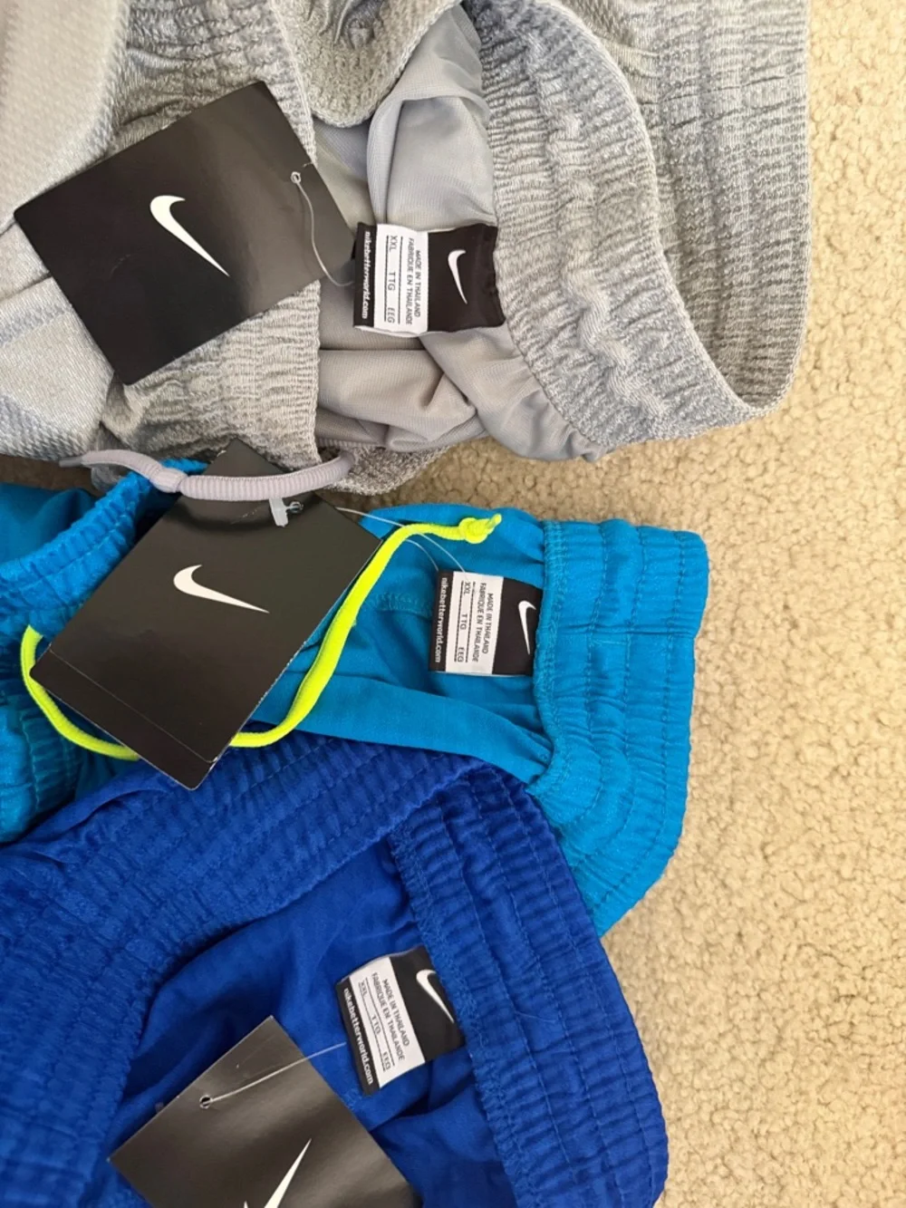 Nike Men’s Athletic Shorts - Gray, Turquoise, Royal Blue (3-Pack) NWT - Picture 3 of 3
